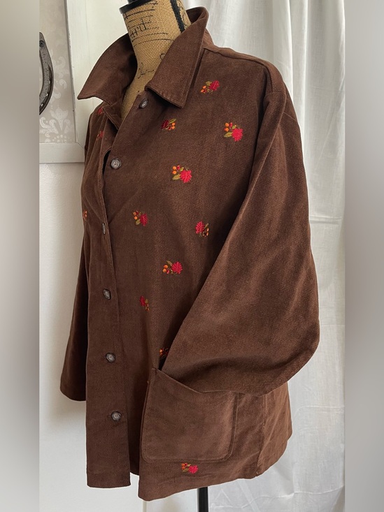 Tabi International Jackets & Blazers - Vintage TABI Corduroy Embroidered Button Front Jacket Shacket Shirt Coat Size L